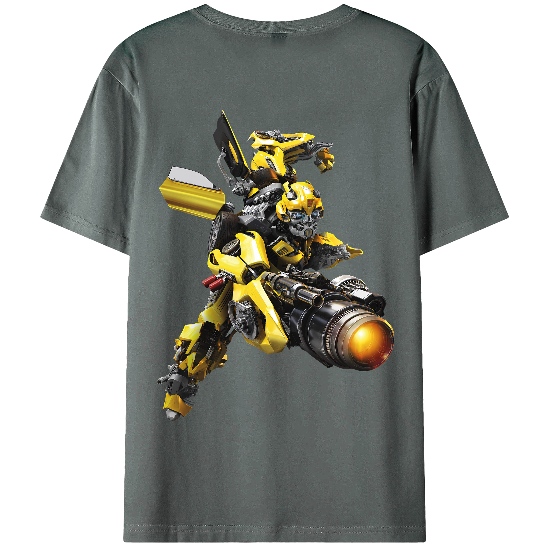 （画像用） Transformers トランスフォーマー 綿100％ メンズ半袖Tシャツ（バックプリント） 通気性